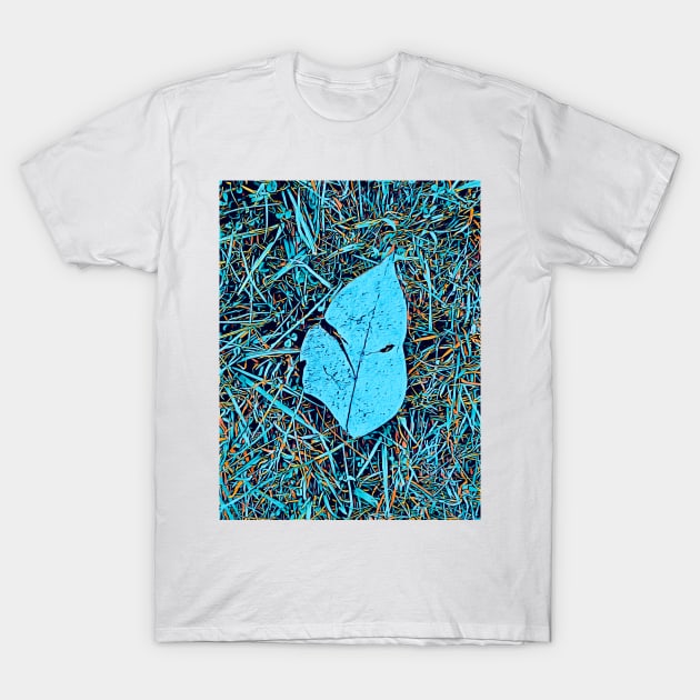 Cool blue Leaf T-Shirt by Tovers